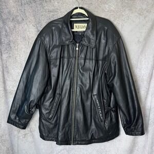 M Julian Wilsons Leather Jacket Vintage late 90's-Y2K 1X Black, Quilted Lined